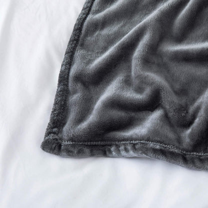 IR Imperial Rooms Fleece Blanket - Super Soft Fluffy Dark Grey Throw Blanket for Sofa and Bed - Warm and Cozy Lightweight 400 GSM Microfiber Bed Throws Blankets, 50x60 Inches (Throw/Travel)