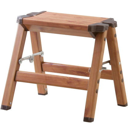 AZUMAYA PC-401 Folding Step 11.5" Inches Height Aluminum Frame Material, W13.0 x D11.0 x H11.5, Wooden Pattern Printed Surface Finish
