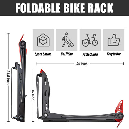 Wallmaster BIKEPAL Swivel Bike Rack, Wall Mounted Vertical Bike Storage Hanger, Space Saving for Home and Garage, 4 Pack