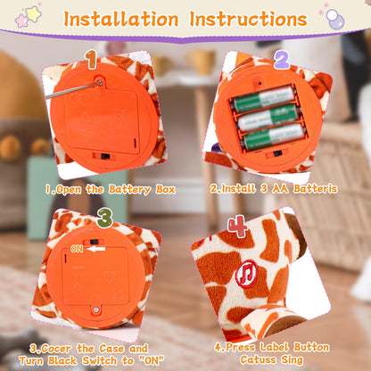 LLUKEME Dancing Talking Giraffe Plush Toy, Interactive Repeating Plush Toy that Mimics Your Words. Glowing Electric Giraffe Gifts with 10 Built-in Kids’ melodies, Ideal for Toddlers Aged 1-3.