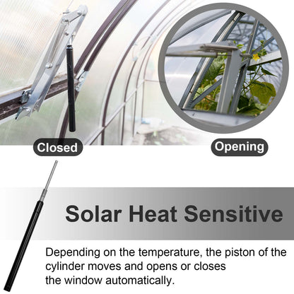 Amylove 4 Pcs Dual Spring Automatic Roof Vent Opener Greenhouse Accessories Solar Greenhouse Heater Sensitive Ventilation Kit Automatic Window Vent Opener Replacement for Gardening