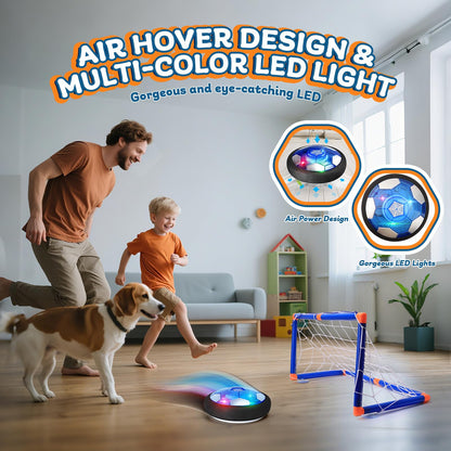 Nazano 3-in-1 Hover Soccer Ball, Kids Toddler Hockey Set with LED Lights,Indoor Outdoor Toys for Kids, Soccer Gift for Boys 6-8 8-12, Birthday,Kids, Boys Girls Age 6, 7, 8, 9, 10, 11, 12