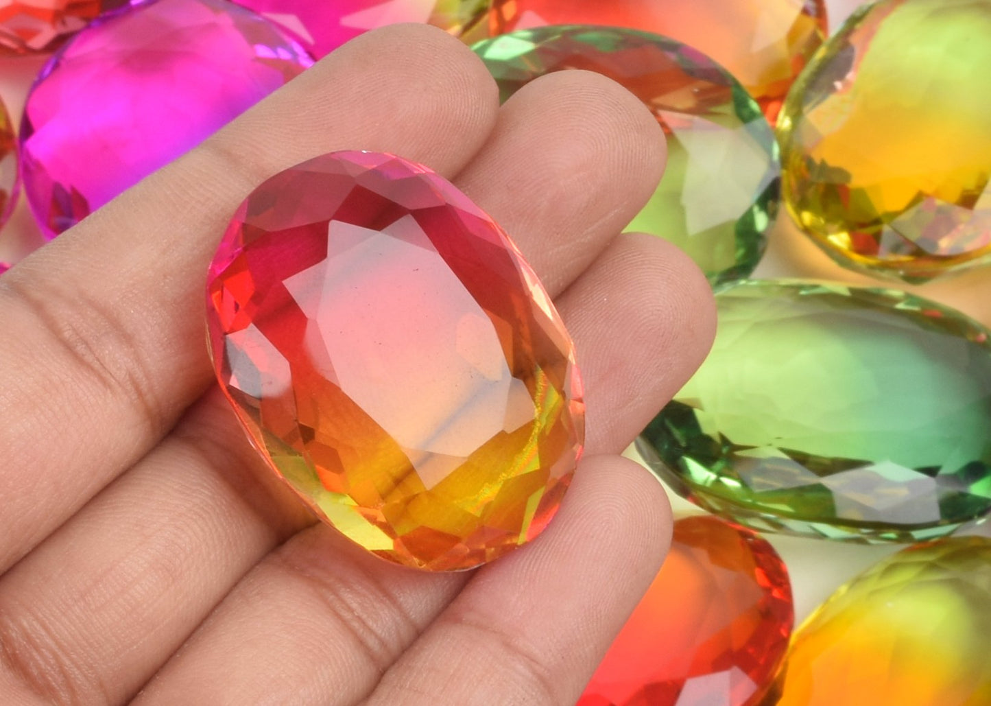 GEMHUB Brazilian Approx. 200.00 Ct Set of 4 Pcs Oval Cut Multi Color Ametrine Loose Gemstone Beads