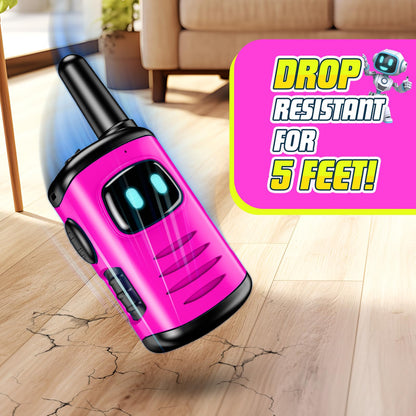 Toys for 3-8 Year Old Girls: comedyfun Mini Robots Walkies Talkies for Kids 2 Pack Birthday Gifts for 3 4 5 6 7 8 Year Old Girls Boys Camping Hiking Toys Age 4 5 6 7 8 Girl Boy