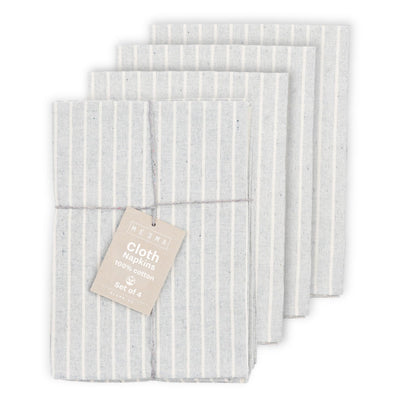 MEEMA Cloth Napkins | Washable Cotton Fabric Dinner Napkins Made from Upcycled Materials | Kitchen Table Gift Set | 19.5 x 18.5 in | Set of 8