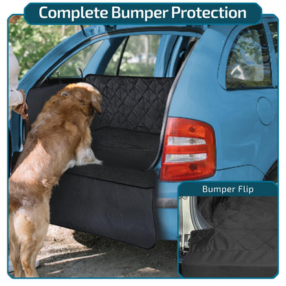 Veckle SUV Cargo Liner for Dogs with Side Flaps, Large (54" x 93") Water Resistant Trunk Cover, Non-Slip Pet Area Protector with Bumper Flap, Universal Fit for SUVs Sedans Vans, Black