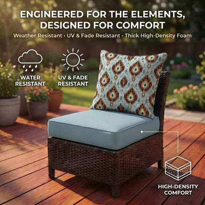 Outdoor Deep Seat Cushions 22x24x5 Inch, Waterproof Patio Chair Cushions, 2 Sets (4 Pcs: 2 Seat + 2 Back), Fade Resistant with Ties and Zipper for Garden Floral Print
