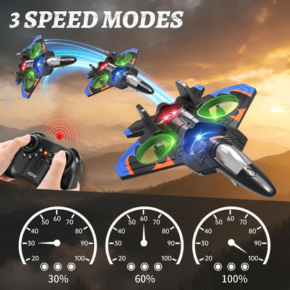 Tubokoro Foam Remote Control Airplanes RC Planes for Kids Adults, RC Airplane Fighter Jet with Light, 360° Flip Fighter Jet Toys, Stunt Roll, Airplane Toy Gifts for Kids Boys