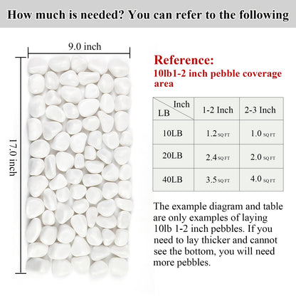 SHIZWU 10lbs White Rocks for Landscaping,1-2 Inch Decorative Pebbles for Plants,River Rocks for Backyard,Flower Beds, Indoor Fountains, Paths, Aquarium Vase,Outdoor Garden