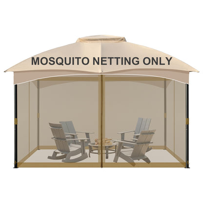 COWVIE Gazebo Replacement Netting Screen, 12' x 16' Universal Gazebo 4-Panel Mosquito Sidewalls with Double Zippers for Outdoor Patio (Only Netting)
