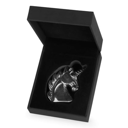 Artistone 3" Hematite Crystal Unicorn Figurines,Hand Carved Polished Gemstone Unicorn Statue Animal Carvings Collectible Paperweight Decorative Healing Stones for Home,Office