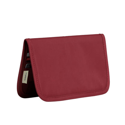 bagINBAG QIANPA Card Holder Holder for Men & Women，Slim Wallet with Zipper Pocket，28 Slots Minimalist Wallet RFID with Nylon Fabric，Wine Red