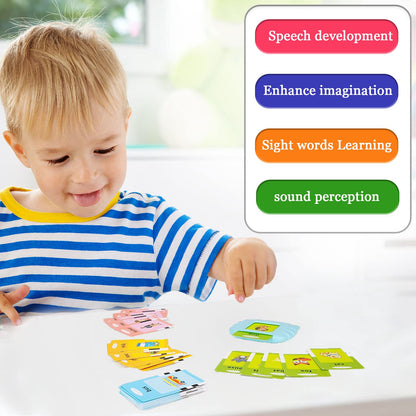 Startcan Talking Cards for Toddlers, Speech Therapy Toys Autism Toys, ABC 123 Sight Words Etc, Educational Learning Interactive Toys with Giftable Package (510-blue (New ABC+123+ 3 Songs))