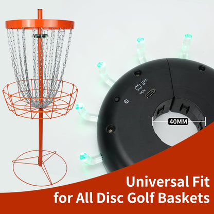Disc Golf Basket Sensor Light | Automatic Sensor Lighting + Automatic Color-Changing Function | Compatible with Universal Disc Golf Baskets (40MM)