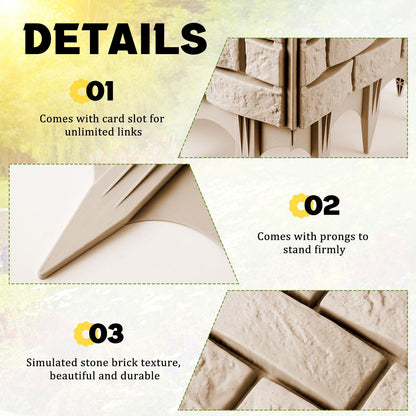 Landical 8 Pcs Gray Retaining Wall Block Faux Stone Edging for Landscaping, 17 x 13 Inch Garden Border Landscape Edging Blocks Garden Plastic Fence for Mulch Flower Bed Patio Lawn Path Walkway