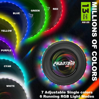 StyleBoon Flying Disc with Million LED Colors Total 41 LEDs Powered, 35 Brilliant LED at Edge 13 Lighting Modes Waterproof Flying Ring, Camping for Kids Teens Aduits for Kids, Perfect Ages 6+
