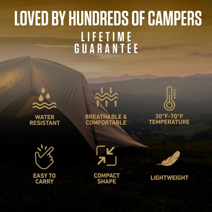VENTURE 4TH 3-Season XXL Backpacking Sleeping Bag, Camping Sleeping Bags for Adults & Kids - Lightweight, Comfortable, Water Resistant, Ideal for Hiking, Camping & Outdoor - Black