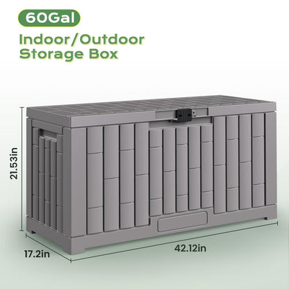 Jocoevol Deck Box 60 Gal, UV Resistant & Waterproof Outdoor Storage Box with Lock, Easy Assemble Storage Bins Container for Pool Patio Garden