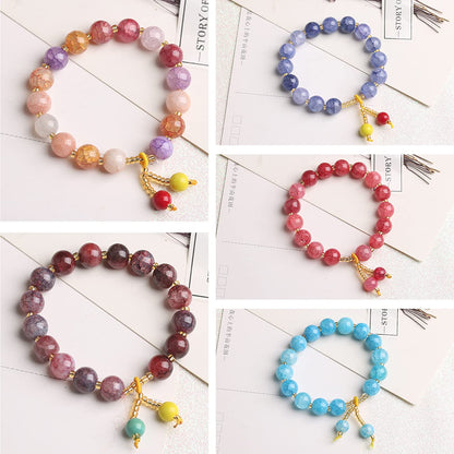 Cadikez 160PCS Natural Stone Beads 10MM Smooth Round Agate Gemstone Beads Spacer Beading Colorful Loose Beads Charms for DIY Bracelet Necklace Earrings Jewelry Making