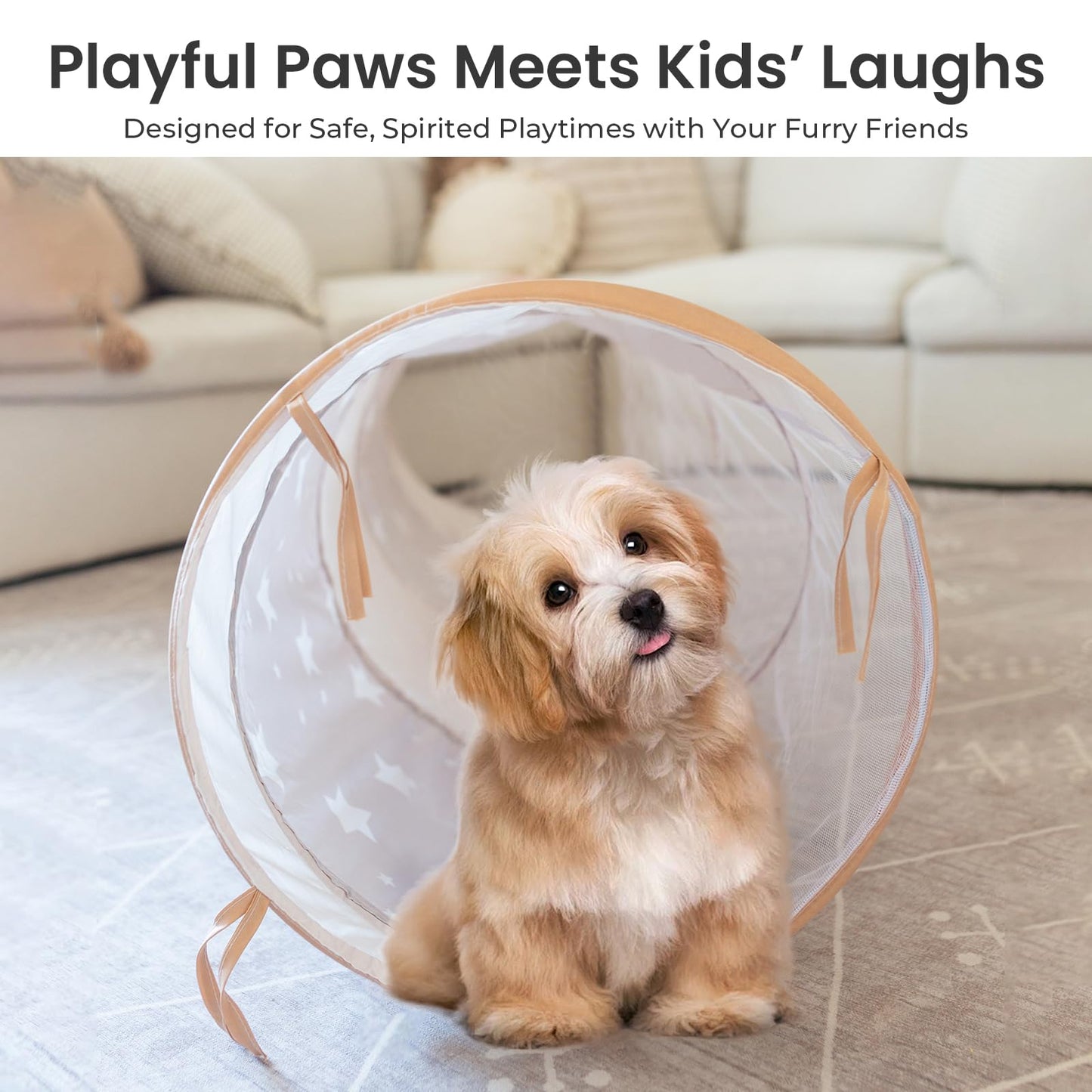 Tiny Land Tunnel Toys for Toddlers, 69" x 18" Baby Tunnel Crawl Indoor, Play Tunnel for Kids to Crawl Through, Pop Up Dog Tunnel, Baby Outdoor Toys
