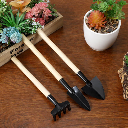 Sosoport 10 Sets Mini Tool Shovel Indoor Plant Gardening Tools Wooden Handle Weeding Trowel Digging Trowel for Flower Soil Planting Succulent