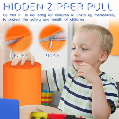 UHAPPYEE Toddler Foam Building Blocks, 12 PCS + 4 Kinds of Shapes Colourful Stacking Block Sets for Kids, Soft Foam Building Blocks Throwing Toys