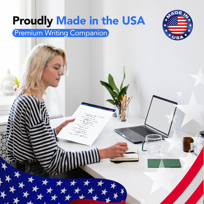 Legal Pads 8.5 x 11.75 Inch Wide Ruled Writing Pads, 12 Pack Note Pads - White Perforated Paper with Hard Back, 50 Sheets Per Pad, No Bleed Paper Notepad for Office, School, Business MADE IN USA