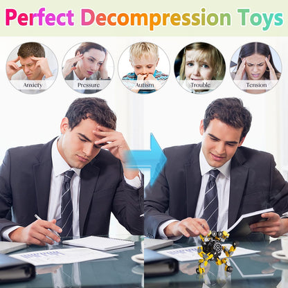 Gokeey Party Favors for Kids All Age Travel Sensory Toys for 8 9 10 Year Old Boys Transformable Fidget Spinners Toys for Kids and Adults Birthday Gifts for Teens