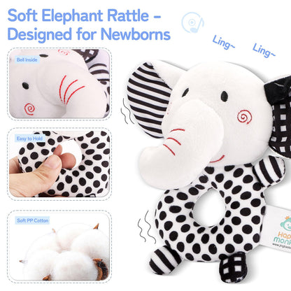 Flyxingxia High Contrast Baby Toys for Newborn, Black and White Baby Sensory Toys for 0-6-12 Months Brain Development, Montessori Infant Toys for Baby Boy Girl Shower Gifts