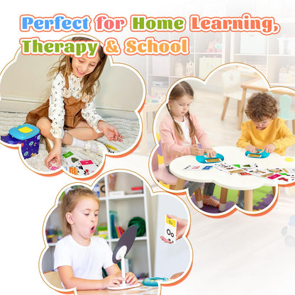 HOMESTEC Toddler Talking Flash Cards with 216 Double Sided Cards for Speech Therapy Learning for Ages 3 to 6 Featuring 24 Themes Short Sentences Real Sounds and Stories Birthday Gifts for Kids