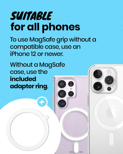 On The Grip Magnetic 3D Gummy Bear Style Expandable Collapsible Mobile Phone Grip Stand Holder for Smartphone Tablet Cell Phone Accessory (Matte Holographic)