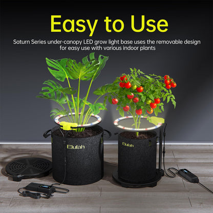 Elufah Saturn240 24W Under Canopy LED Grow Light, Full Spectrum Grow Lights for Indoor Plant Seeding/Veg/Bloom, Adjustable Height 12''-22'', 3-in-1 Controller Plant Light for 2x2ft Indoor Growing