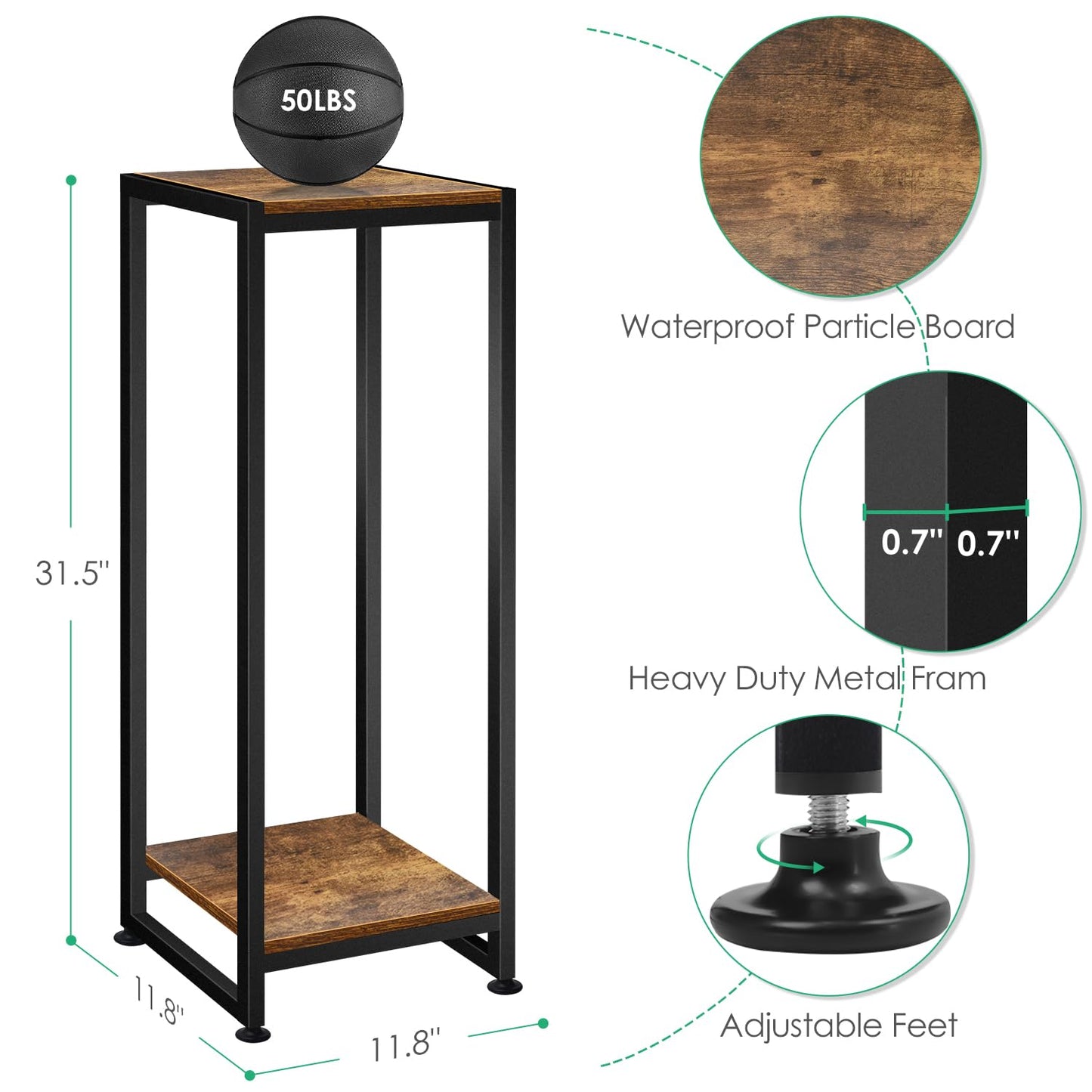 Lilybud--lily Plant Stand Indoor, 31.5'' Tall Wood Plant Stands Heavy Duty Pedestal Stand for Indoor Outdoor, Modern Corner Flower Stand for Patio, Living Room, Balcony