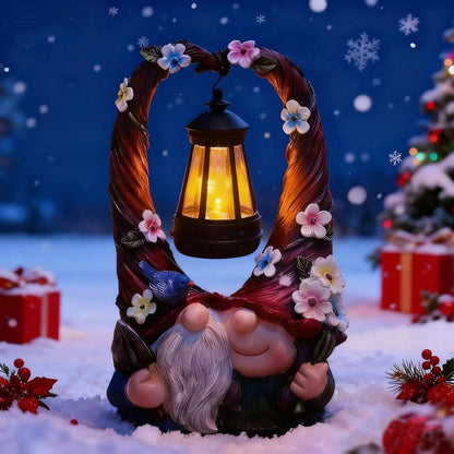 Joint Honglin Outdoor Couple Gnome Decorations with Solar Light Lantern Double Cute Gnomes Resin Statues Outdoor Decor Gifts for Valentine's Day Anniversary(Couple Gnome)
