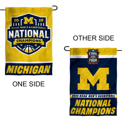 Michigan Team University Wolverines 2026 Basketball National Champions Double Sided Garden Flag