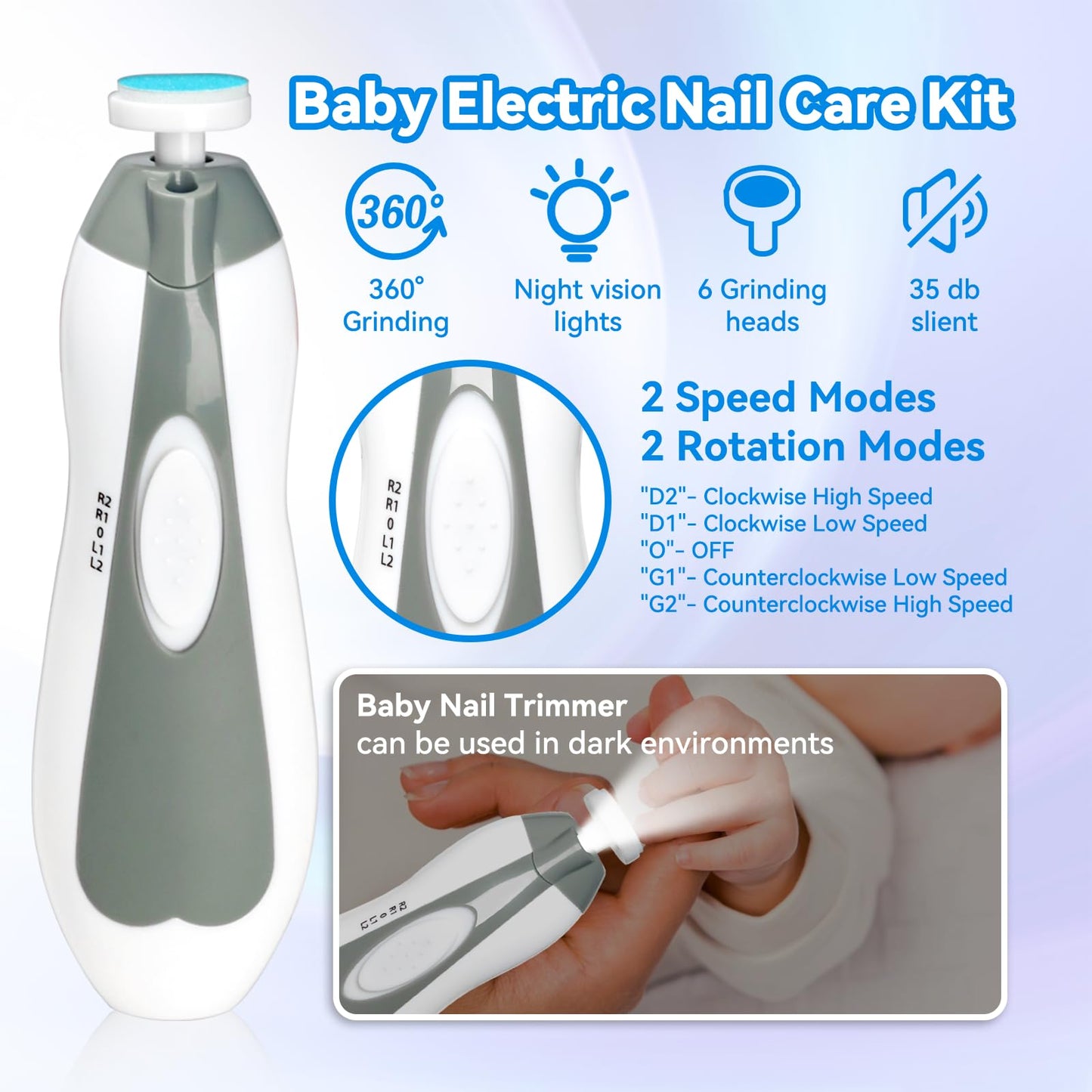 Baby Healthcare and Grooming Kit, Portable Baby Safety Care Set, Baby Essentials kit for Newborn (Grey White 20 in 1)