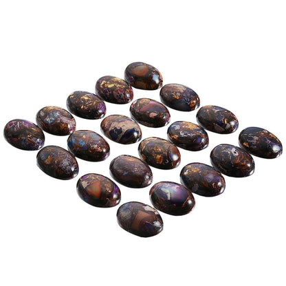 rockcloud 18x25mm Oval Cabochon Flatback Semi-precious Stones Sea Sediment Jasper for Jewelry Making Pack of 5