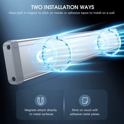 Under Cabinet Lighting, 14.7" Rechargeable Motion Sensor Light Indoor, 2 Pack Magnetic Dimmable Closet Lights, Wireless Under Counter Lights for Kitchen, Stairs,Hallway