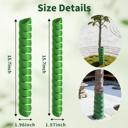 Spiral Tree Guards, 4 Pack, 2 Sizes (4x40cm & 5x40cm), Flexible Tree Protector Wrap for Young Saplings, Trunk Protection from Animals, Weather, and Lawnmower Damage