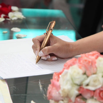 SMOOTHERPRO Bolt Action Pen with Tungsten Side 3 Colors for EDC Pocket Color Rose Gold(TP158)