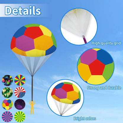 Ynybusi 10 Pcs Parachute Toys for Kids, Cool Outdoor Flying Toys Parachute Men for 3 4 5 6 7 8 9 10 Year Old Boys Kids, Best Easter Basket Stuffers Valentines Gifts Idea 2026 for Kids Party Favors