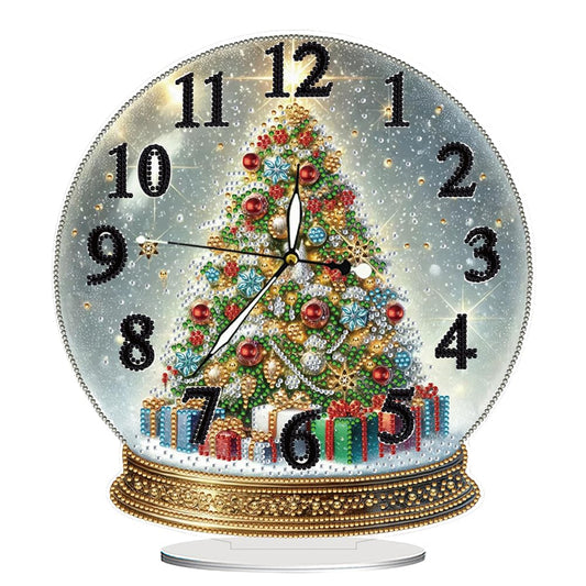Sulunmo DIY Diamond Art Painting Kit Desk Tabletop Clock Craft Diamond Drill Art Kit for Home Decor Decoration, Creative Gift(Hooks-Christmas-Crystal-Ball-26)