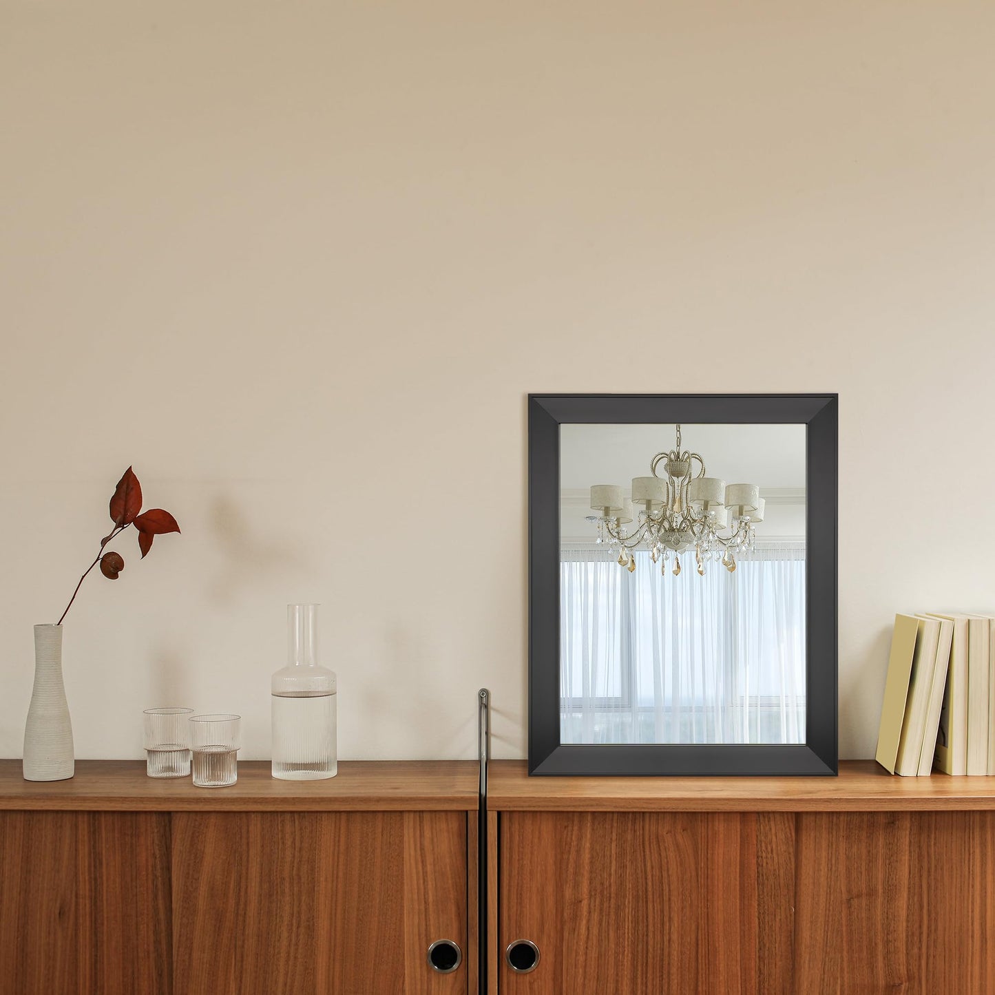 Ruomeng Rectangular Wall Mirror 16" x 20" Framed Mirror for Bathroom, Bedroom, Entryway, Living Room, Black
