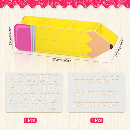 Containlol Teacher Appreciation Gifts Name DIY Pencil Shape Holder Organizer Birthday Favor Supplies for Women Men End of Year Thank You Gifts Desk Sign School Office Decor