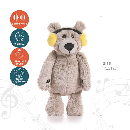 BEREST Baby Sleep Soother Cry Activated Sensor Toys, Heartbeat Bear for Babies, Plush Stuffed Animal for Newborn Infants, Babies Toy Vibrating with Mom’s Heartbeat,Baby Shower Gifts for Boys and Girls