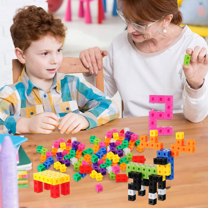 Jenaai 2000 Pieces Linking Cubes for Math Counting Cubes, Colorful Plastic Counting Blocks, Math Manipulatives Classroom Learning Supplies for Preschool Kindergarten Games