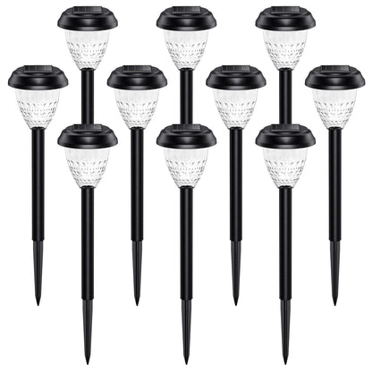 URAGO Super Bright Solar Lights Outdoor Waterproof-10 Pack, Dusk to Dawn Up to 12 Hrs Solar Powered Outdoor Pathway Garden Lights Auto On/Off, LED Landscape Lighting Decorative for Walkway Patio Yard