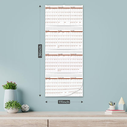 2026-2029 Yearly Wall Calendar by STRIVE ZEN, Quarterly Planner, Move a Page, Julian Date, January 2026 to December 2029, Thick Paper, Vertical, Rolling 12 months, 36" x 17", 4 Full Years, 48 Months