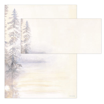 Great Papers! Morning Mist 2-Sided 8.5" x 11" Letterhead and #10 Envelope Stationery Set, 50 Stationery Sheets and 25 Matching Envelopes, 75 pieces (2021039)