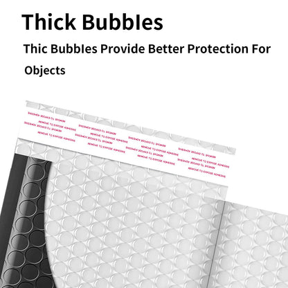 Proprobag 8.5 x 11 Bubble Mailers 50 Pack - Outer Size 9x12 Heavy Duty Black Padded mailer with Self Seal, Waterproof Shipping Envelopes, Bubble Wrap Protection for Ecommerce, Non See Through